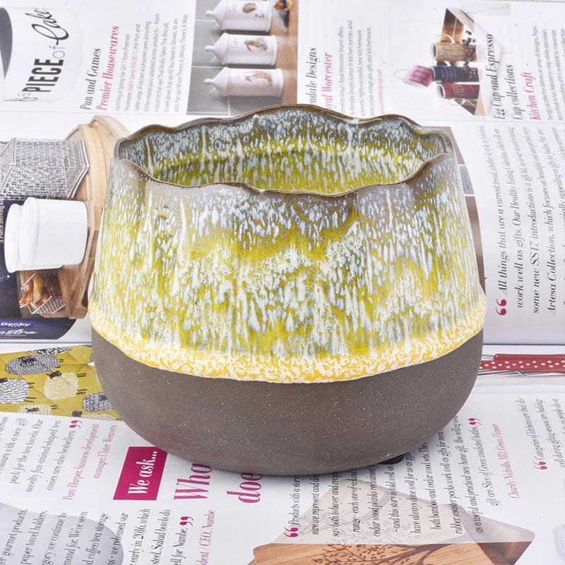 Sunny large 630ml transmutation glaze ceramic candle containers