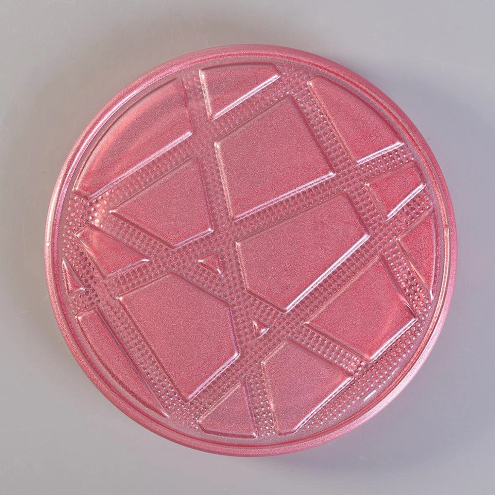 10oz Wholesales Custom matte pink glass candle holder with lids