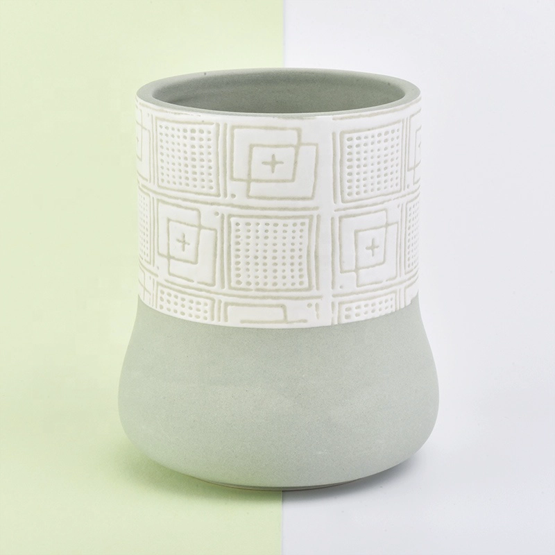 Wholesales matte Ceramic candle jars with lids in bulk