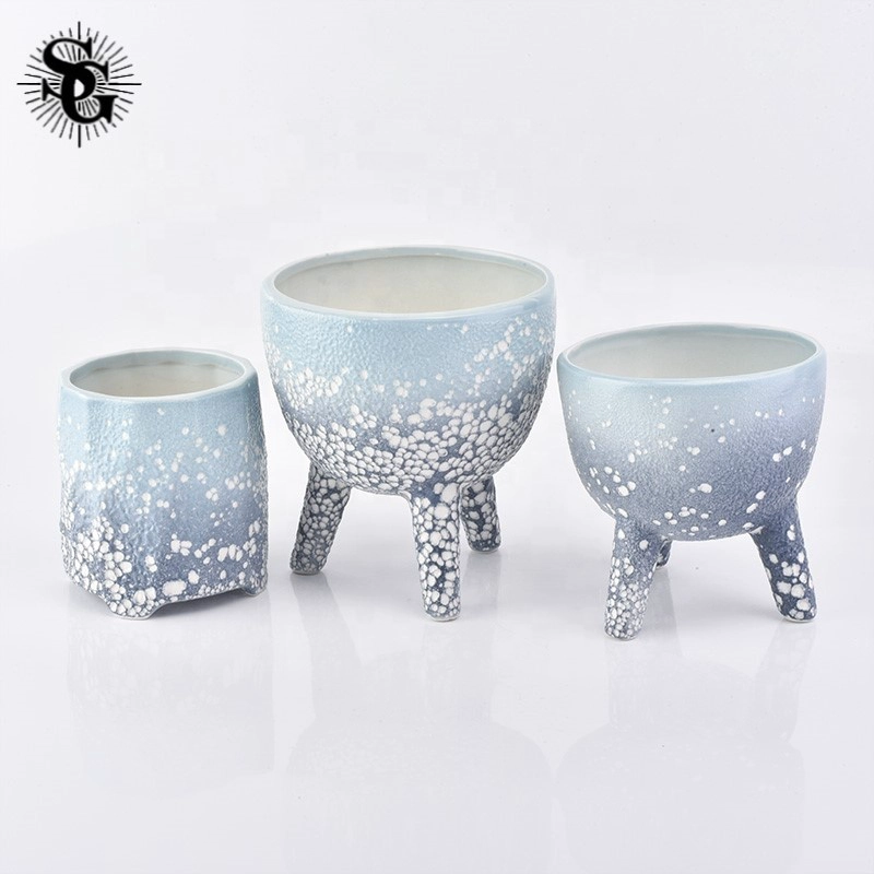 Sunny 423ml 260g blue appearance ceramic candle jars with great quality