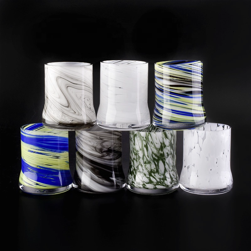 10oz White fingerprint votive candle holders in bulk