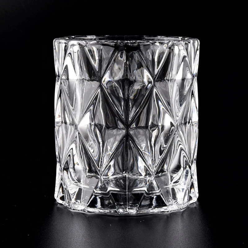Diamond glass candle jar for luxury brand