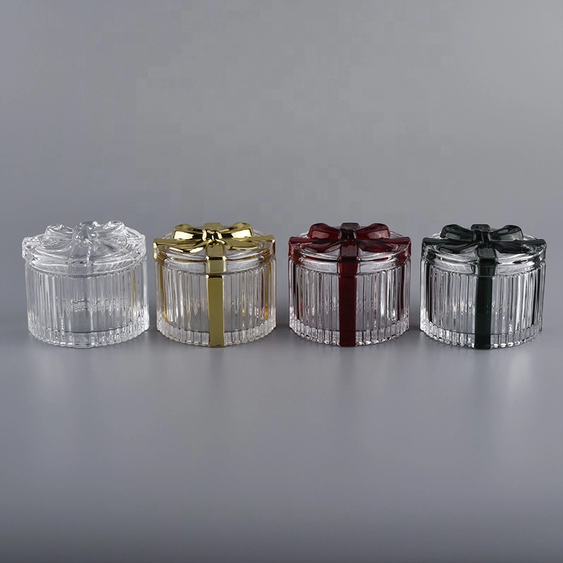 Wholesales luxury glass candle holders with lid 8oz 10oz 16oz