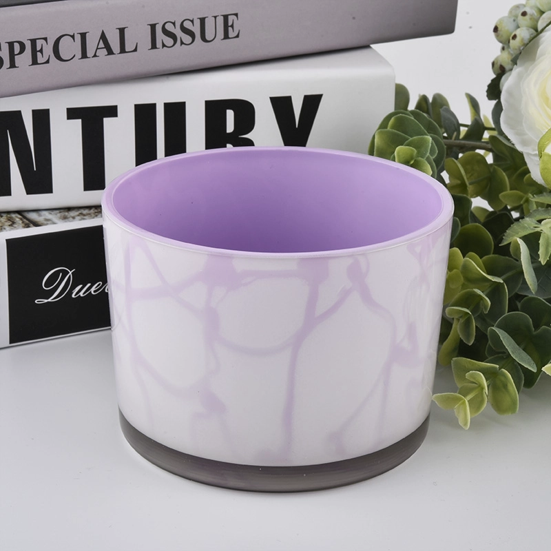 two color glass candle jar