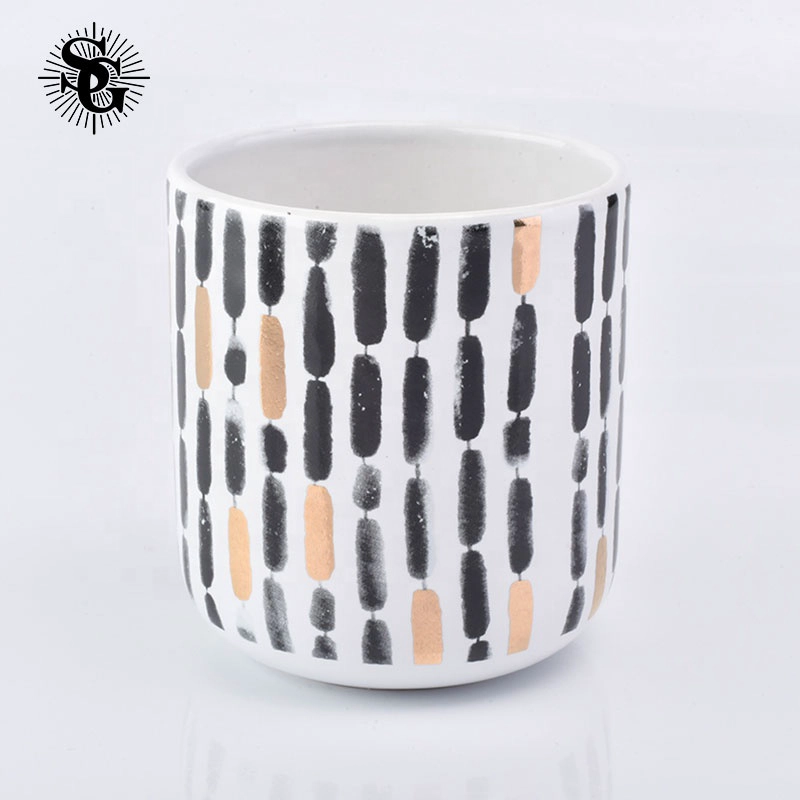 Sunny 400ml ceramic candle jar with lids