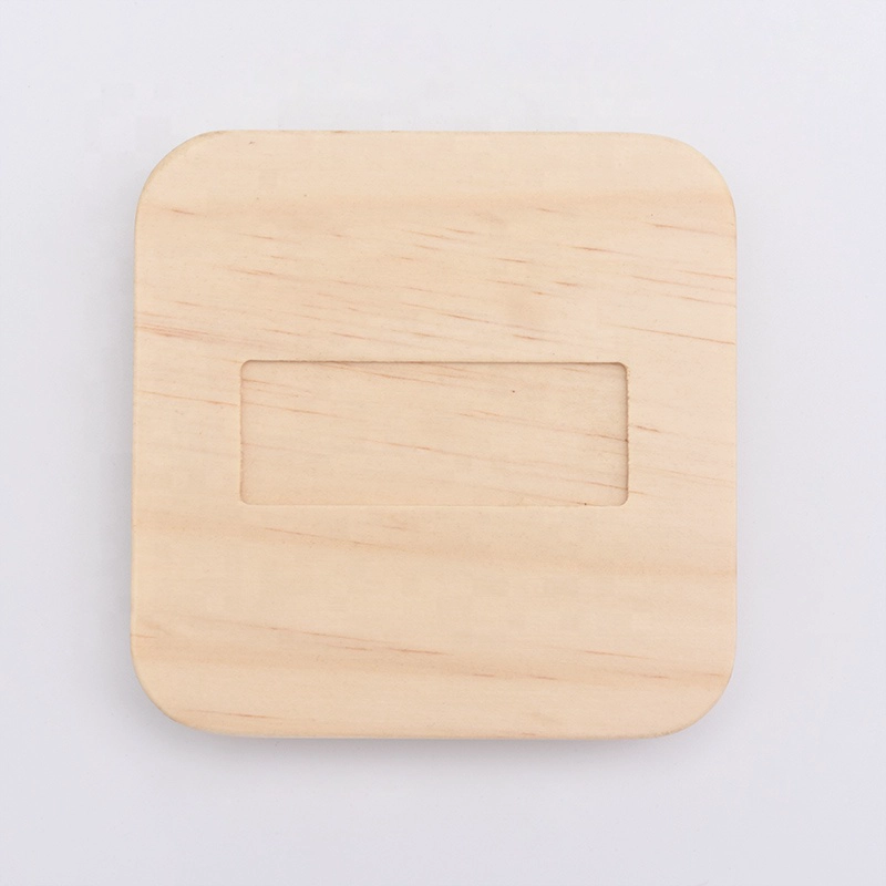 home decor square wooden candle jar lids