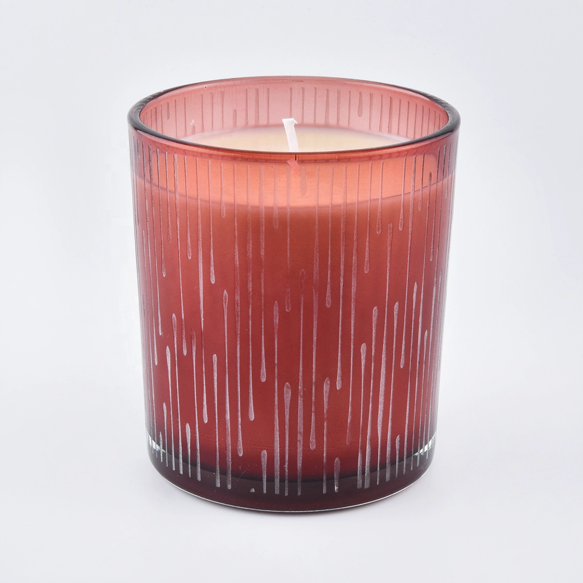 sanding glass candle jars with spraying color