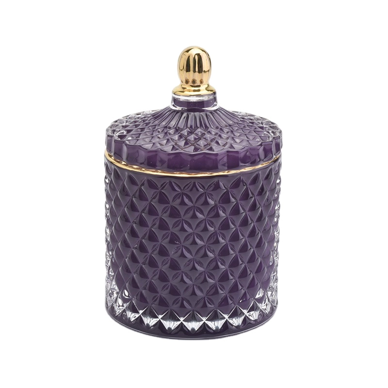 Cylinder scented glass candle holders with lid wholesales