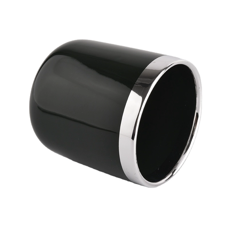 luxury black ceramic candle jar