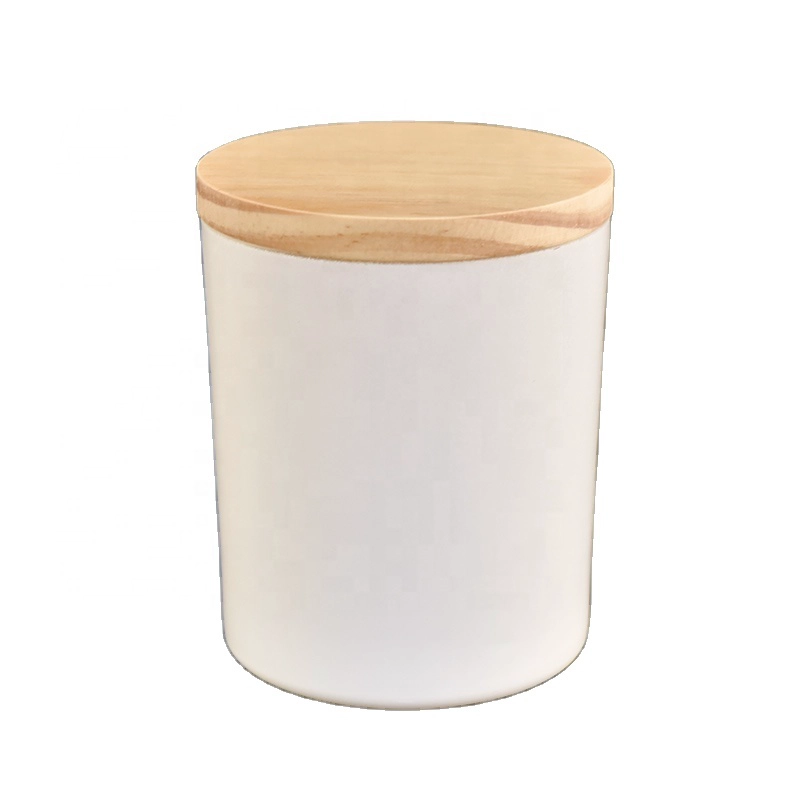 China luxury matte white glass candle jar manufacturer