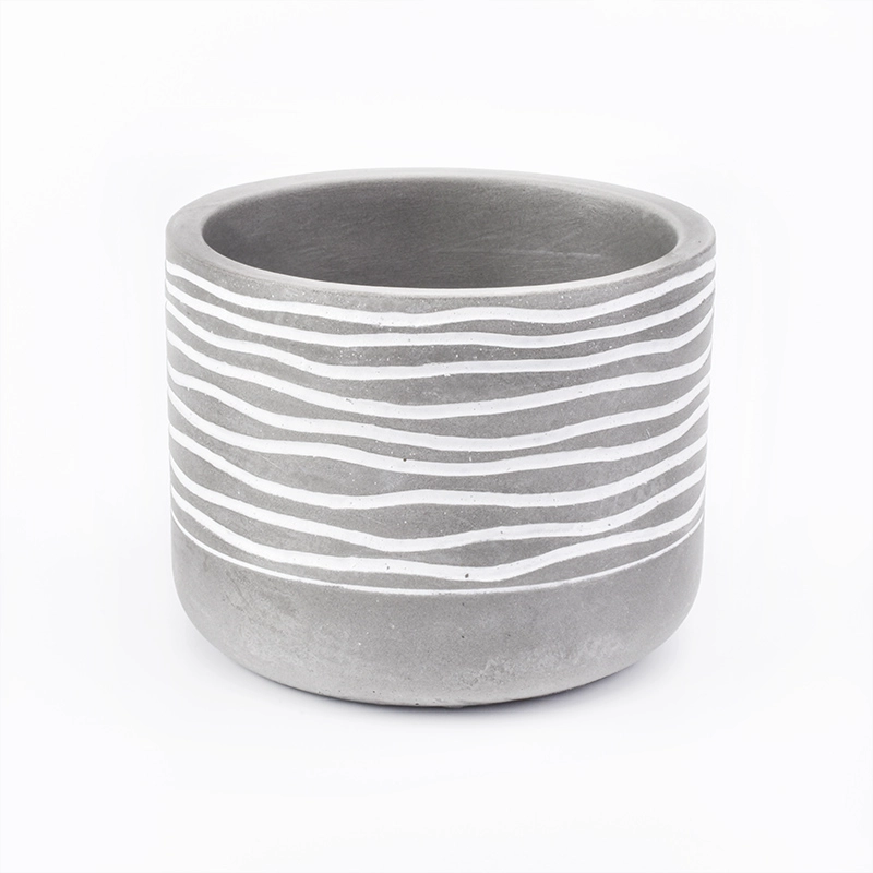 China home decor cement candle jars with pattern manufacturer