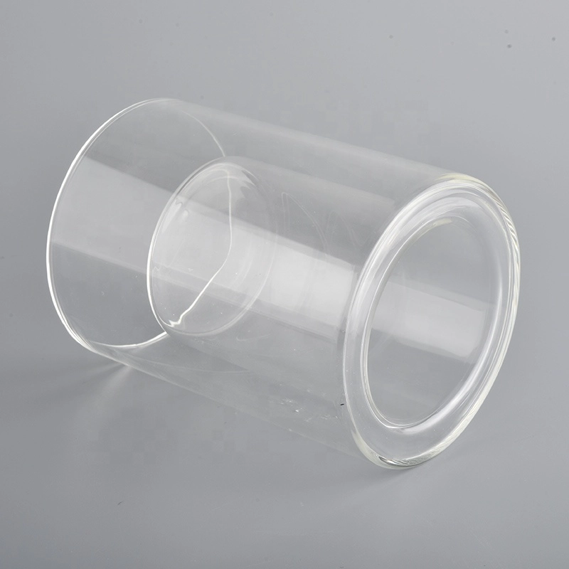luxury double wall glass candle holder