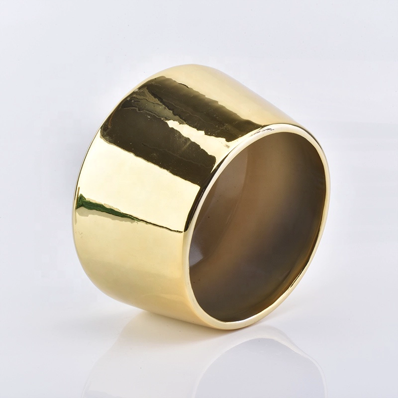 Electroplating gold color on ceramic candle holders