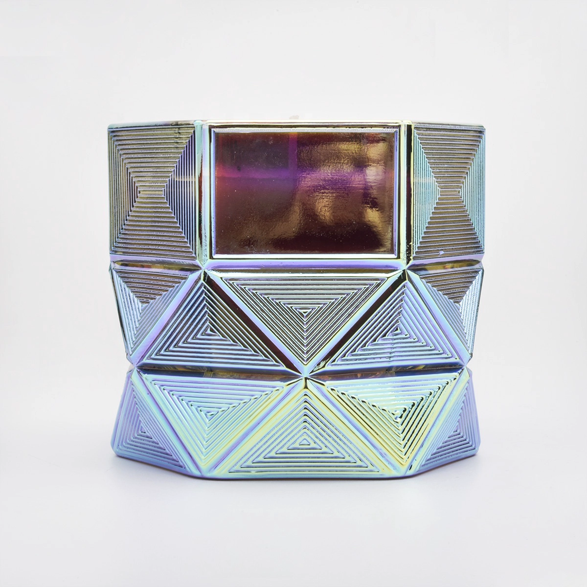 Wholesales chinese luxury empty hexagon glass candle jars