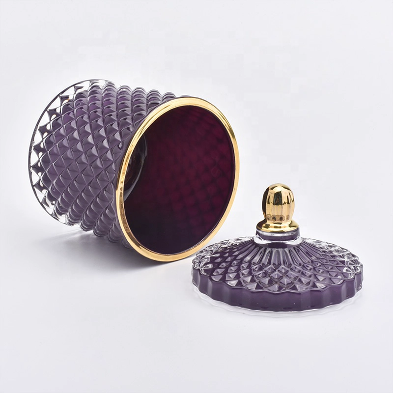 Cylinder scented glass candle holders with lid wholesales