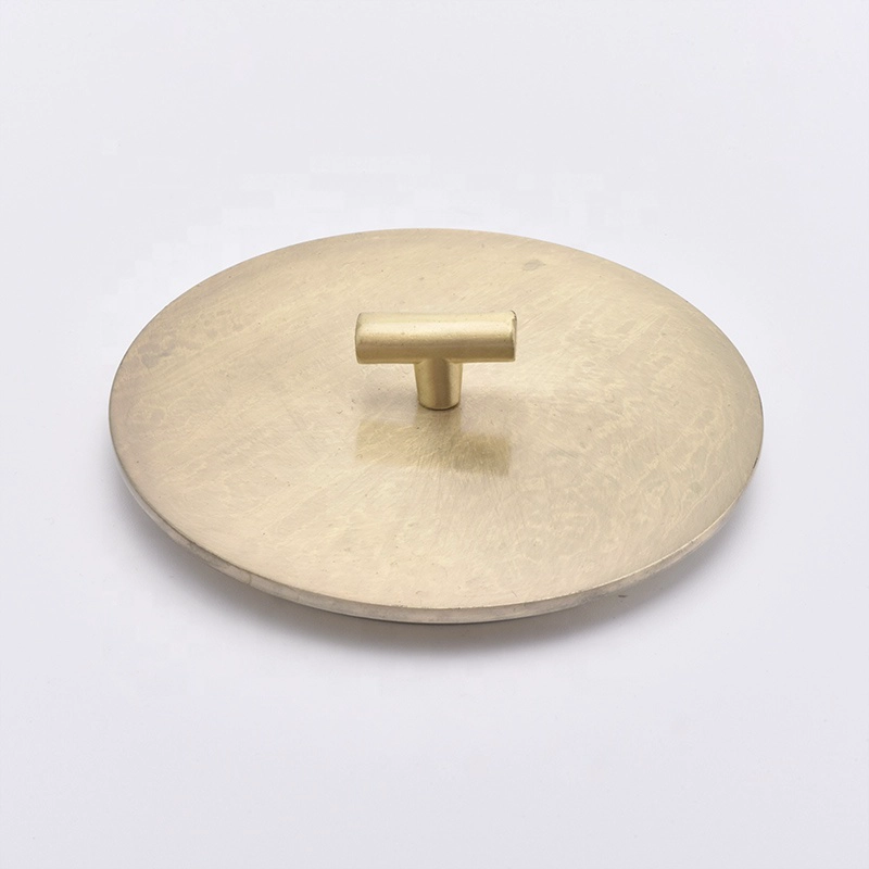 In bulk Custom round gold metal lids for candle jars