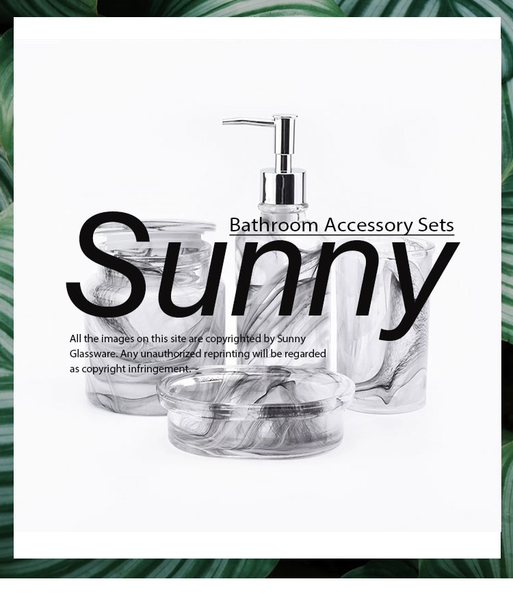 empty glass bathroom accessories