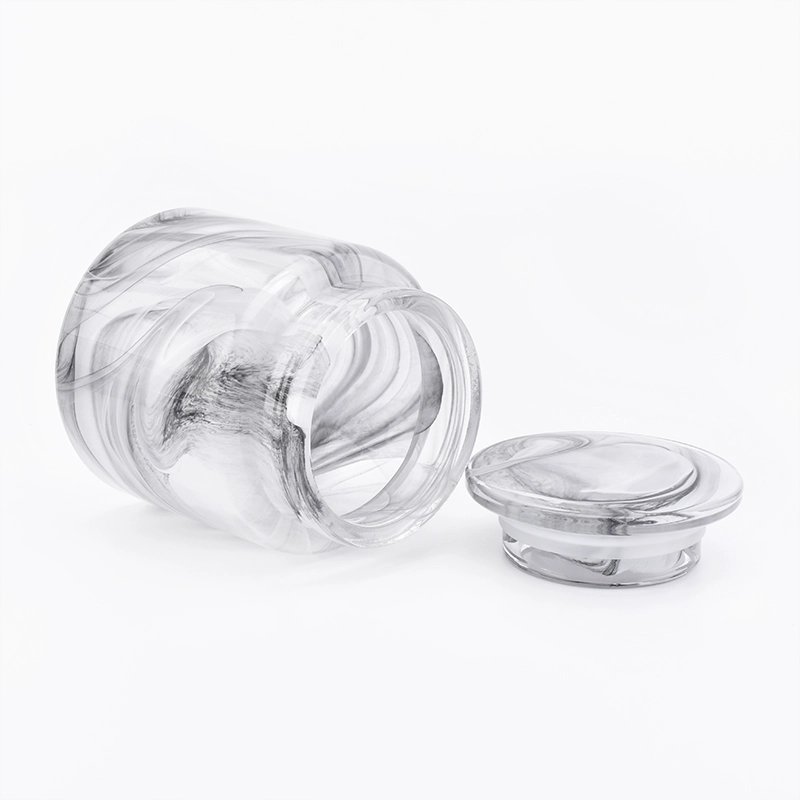 overlay glass bath accessories sets white and black glass jar with lid for bathroom