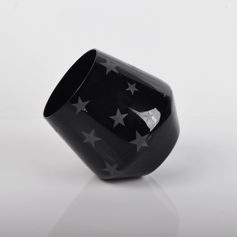 handmade black star whisky glass tumbler