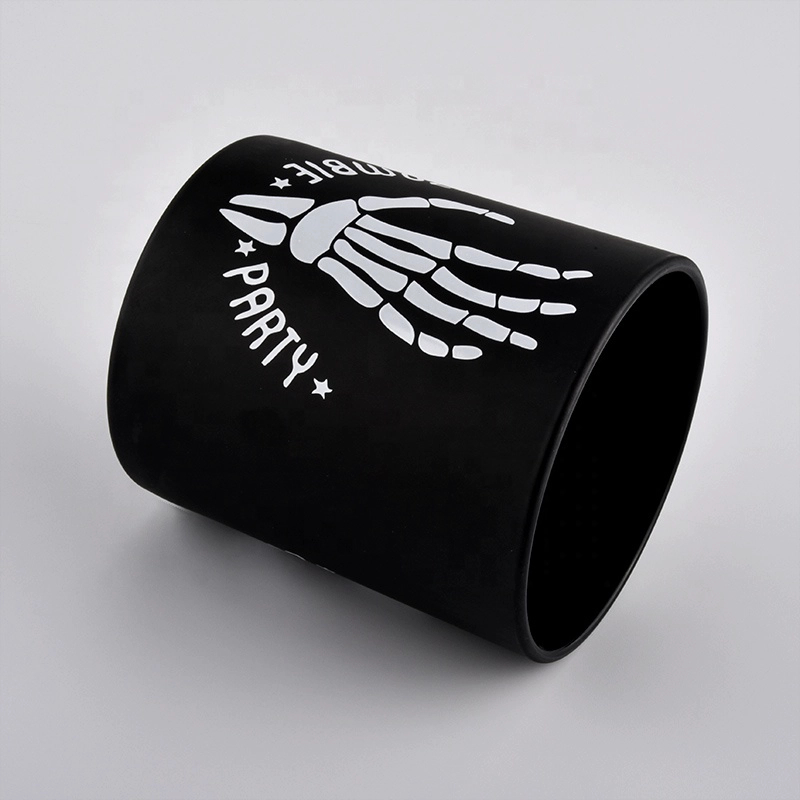 Sunny black luxury glass jar for candle making party decoration