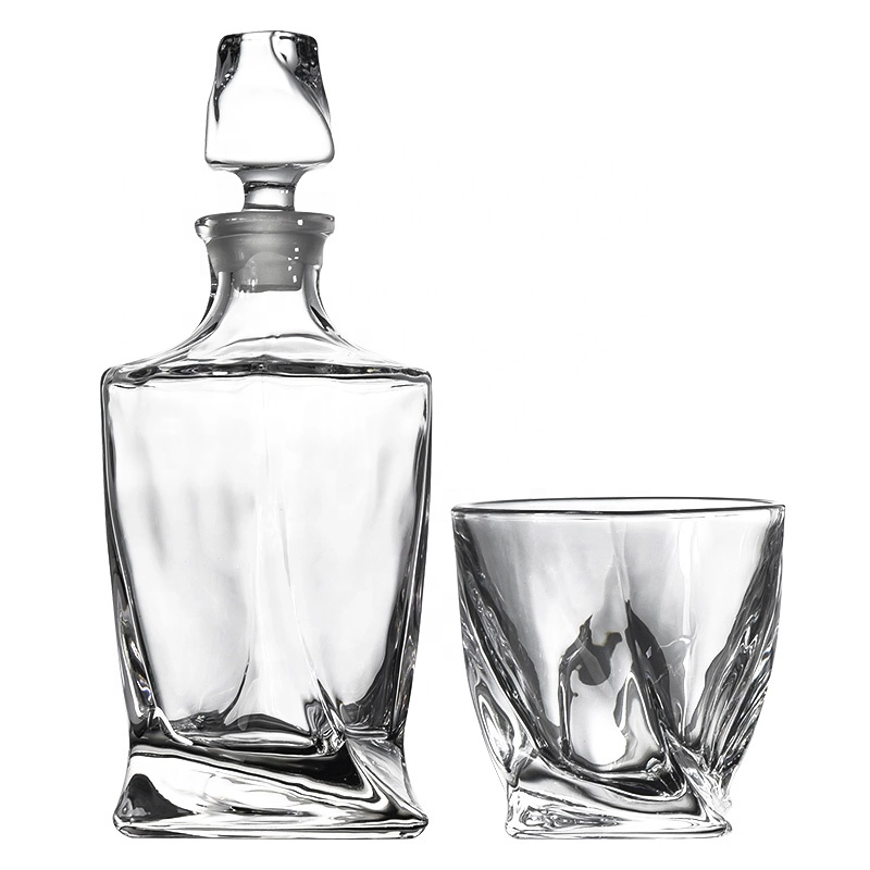 5pieces Wholesales Lead Free crystal Whiskey Glasses Decanter cup sets