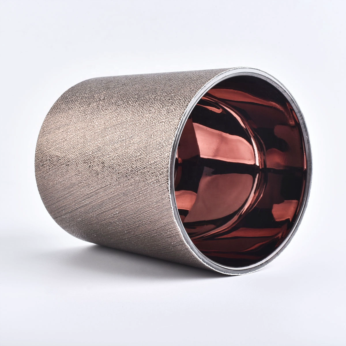 Suppliers amber luxury PU cylinder leather candle holders 8oz 10oz