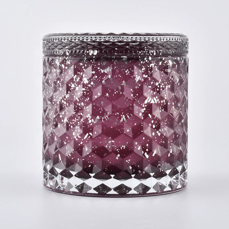 8oz 10oz empty luxury geometric glass candle jars holder wholesales