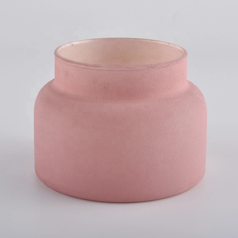 Wholesales popular pink matte large ceramic candle container 14oz 10oz