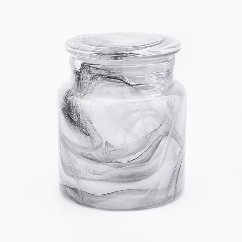 overlay glass bath accessories sets white and black glass jar with lid for bathroom