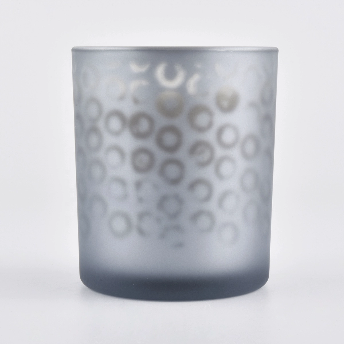 frosted glass candle containers with gold color