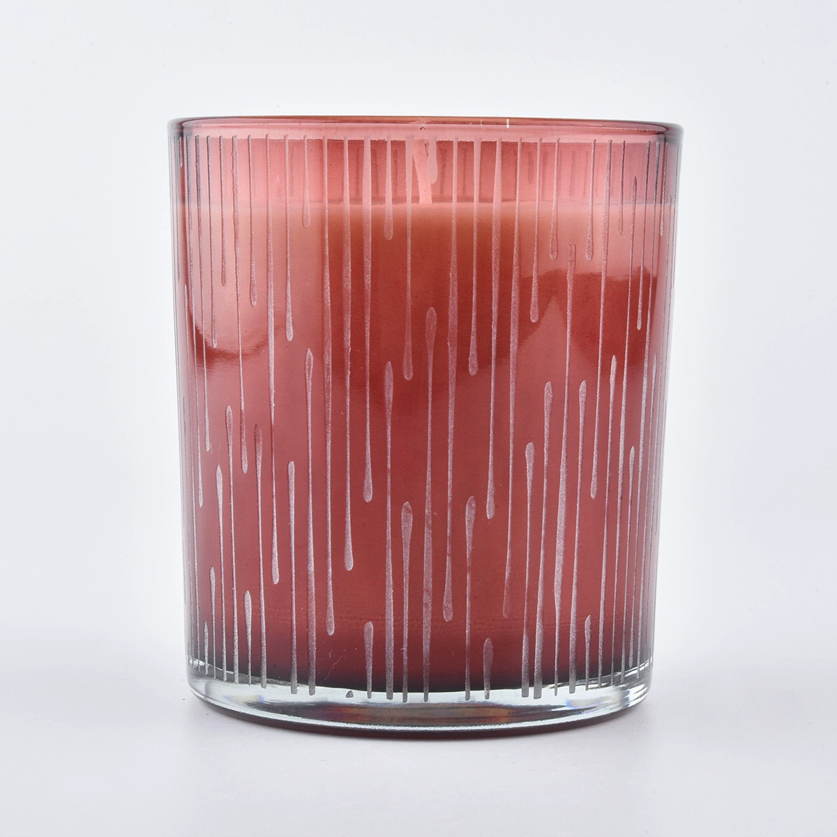 sanding glass candle jars with spraying color