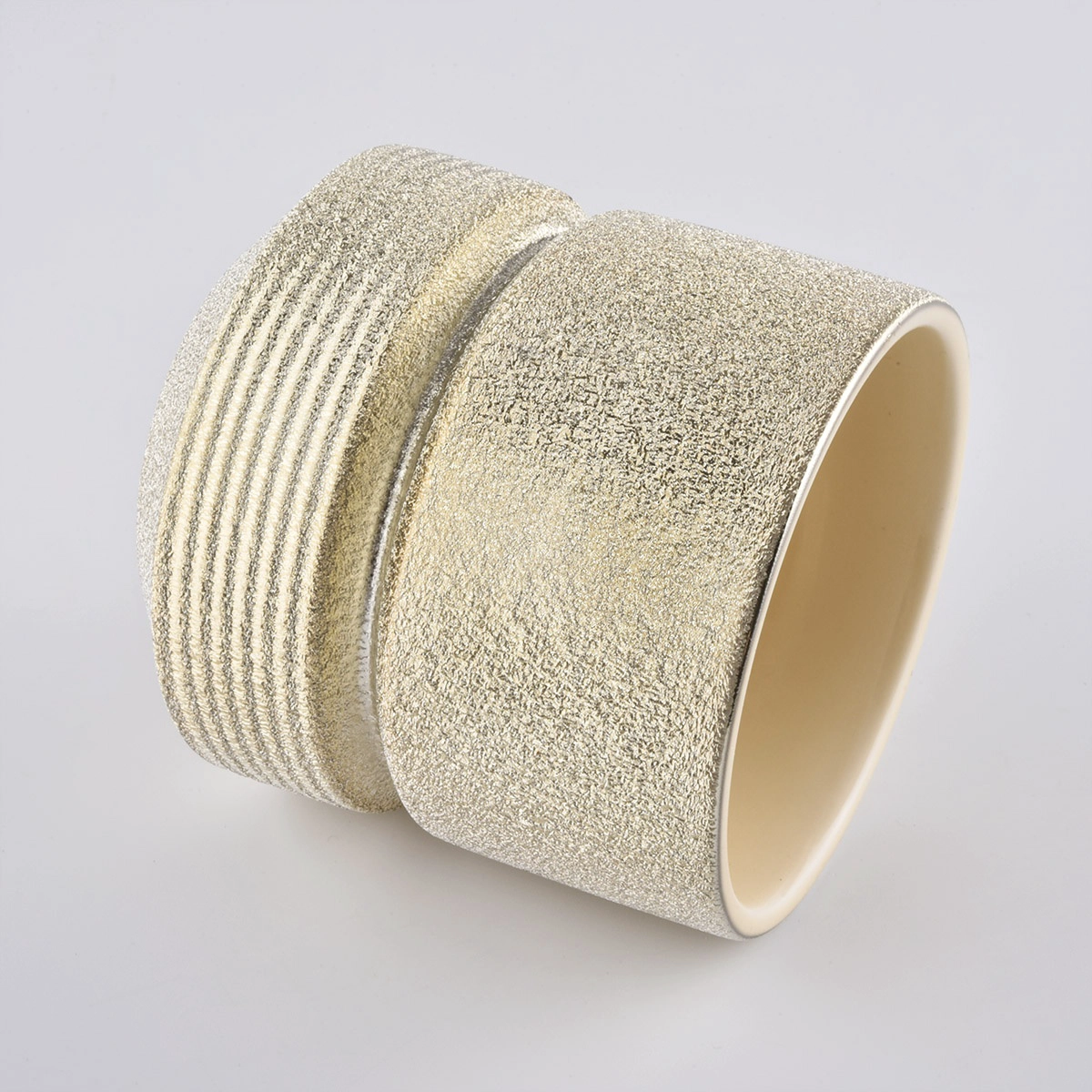 Wholesasles luxury new gold ceramic empty candle jars 10oz 8oz 12 oz