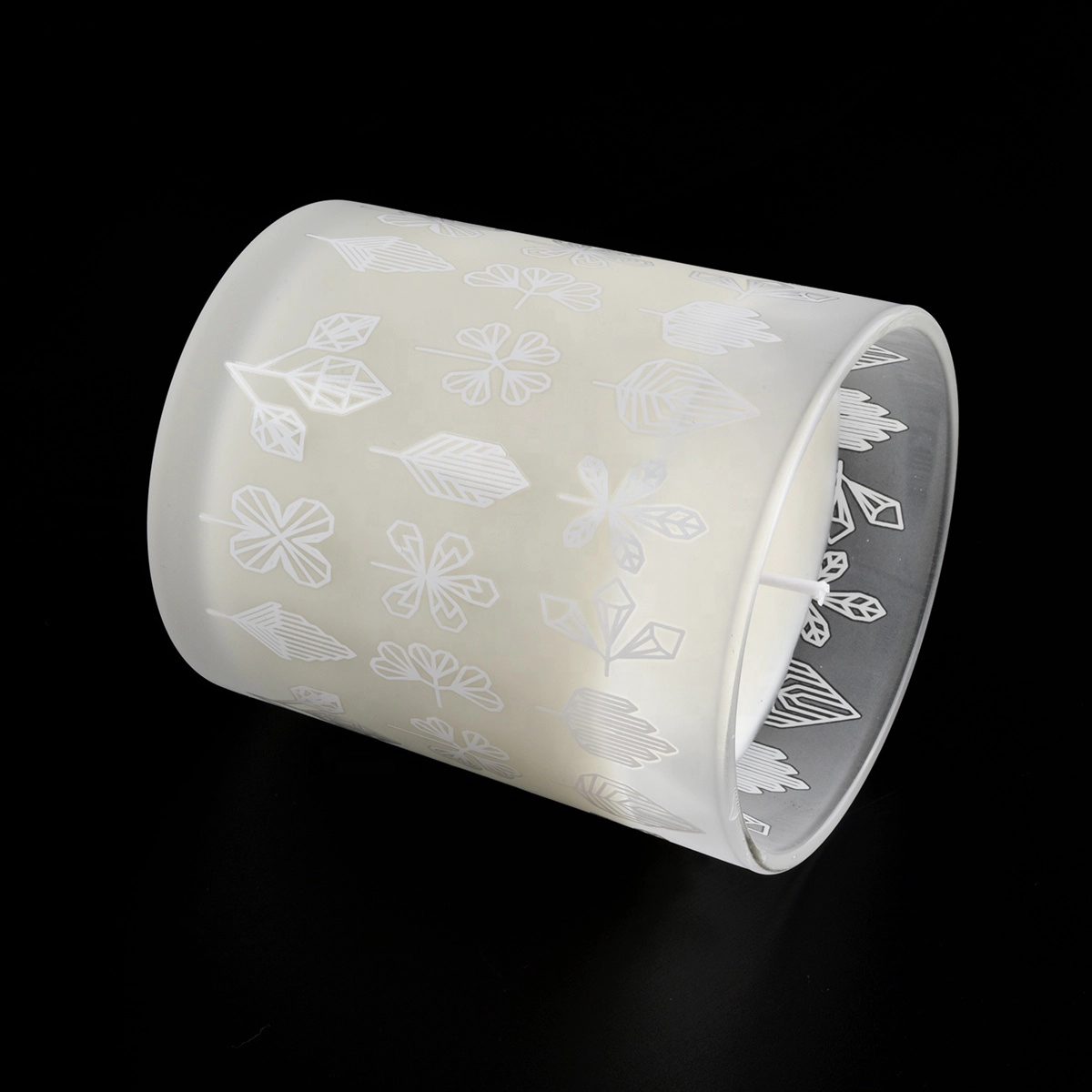 white frosted glass candle jars for home decoration