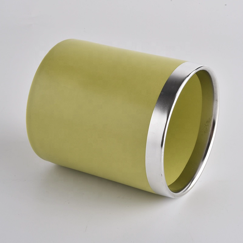 matte color ceramic candle holder with lid