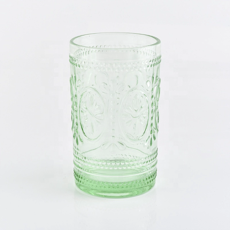 Luxury green emboss  Glass bathroom accessories four sets 