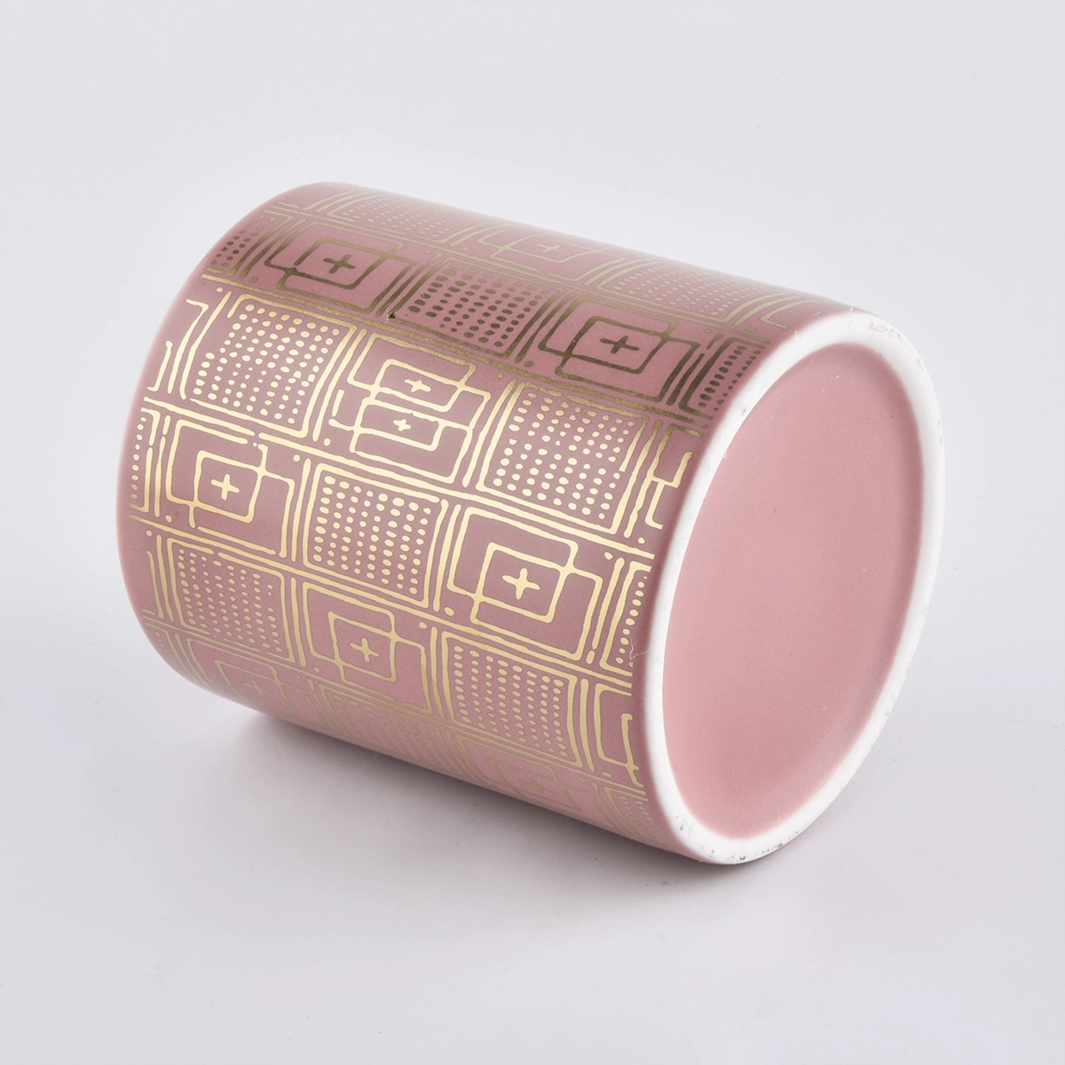 luxury round pottery candle jars