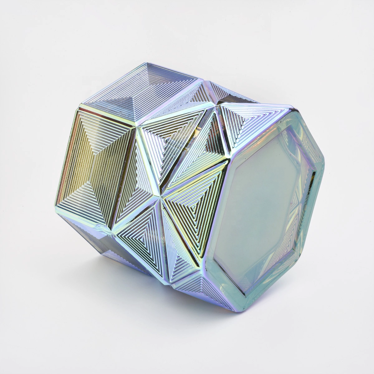 Wholesales chinese luxury empty hexagon glass candle jars
