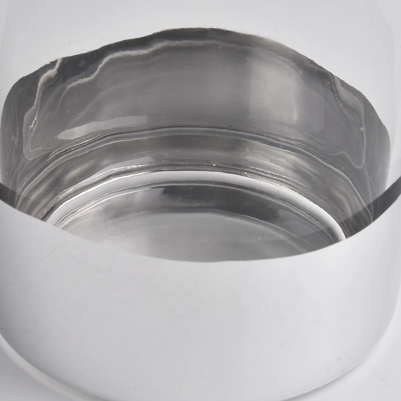 Sunny transparent scented luxury silver glass candle jars 8oz 10oz 11oz