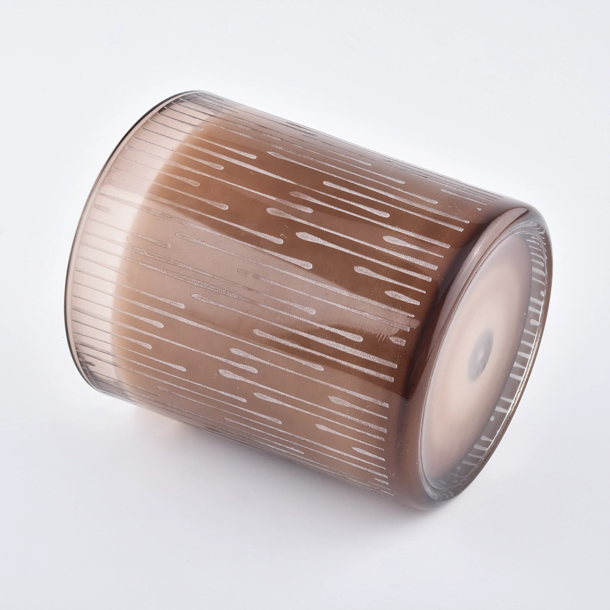 Wholesale glass candle jars with sand surface