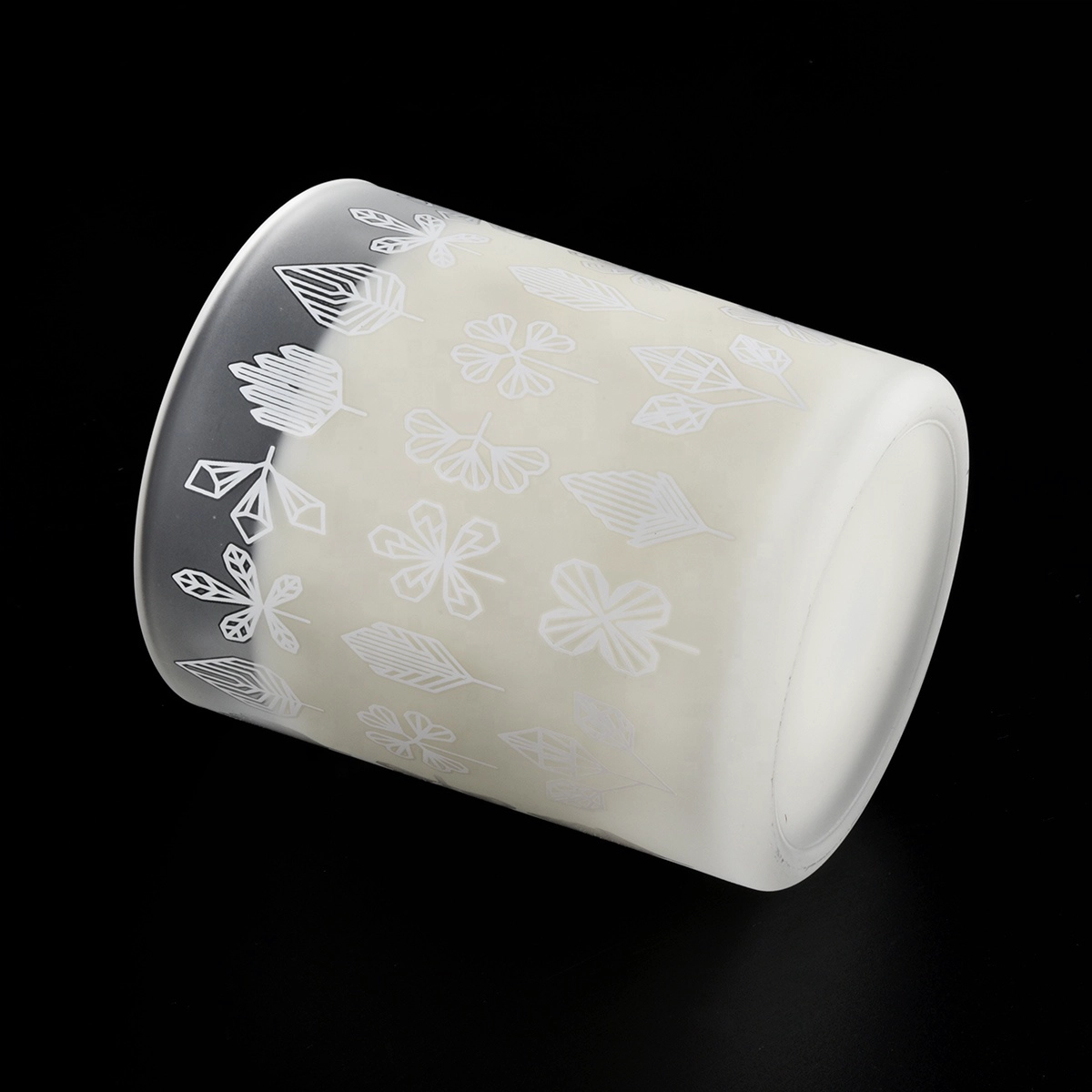 white frosted glass candle jars for home decoration