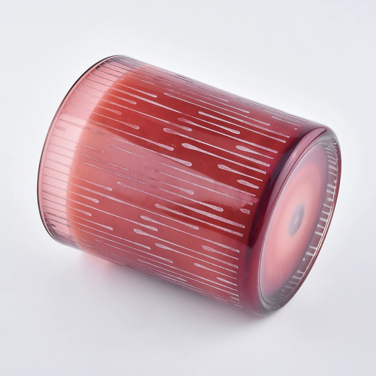 sanding glass candle jars with spraying color