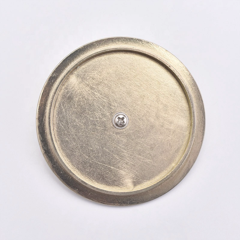 In bulk Custom round gold metal lids for candle jars