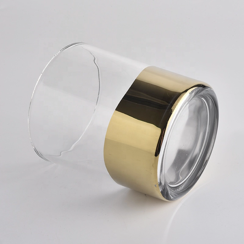 Gold decal on the candle holder glass