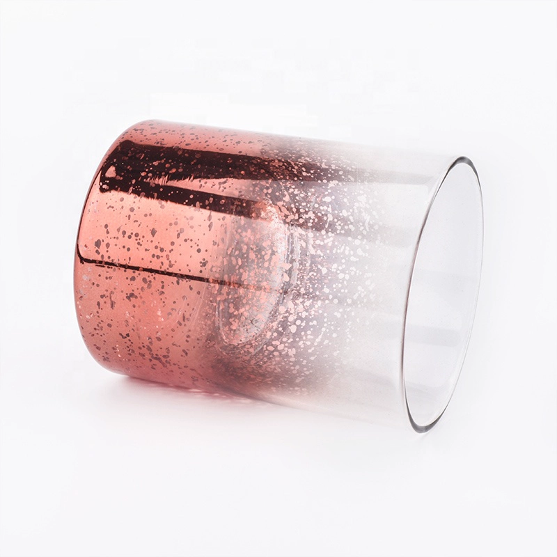 red color glass candle vessels with mercury decorations