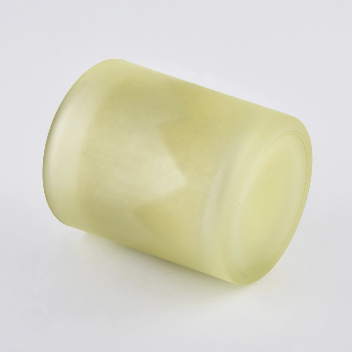 Frosted glass candle jars with spraying and electroplating color