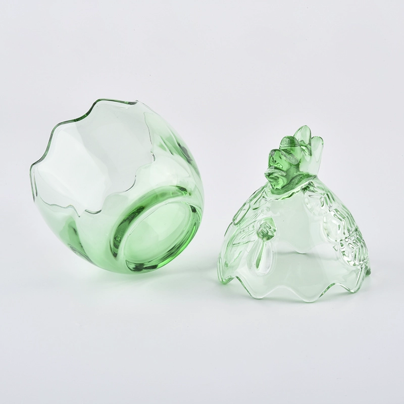 4oz luxury glass candle jar with lid