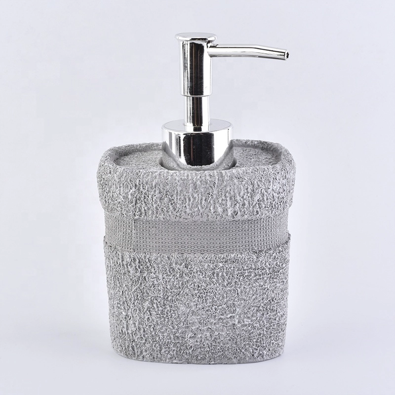 Luxury grey cement bathroom accessories four sets hotel home use