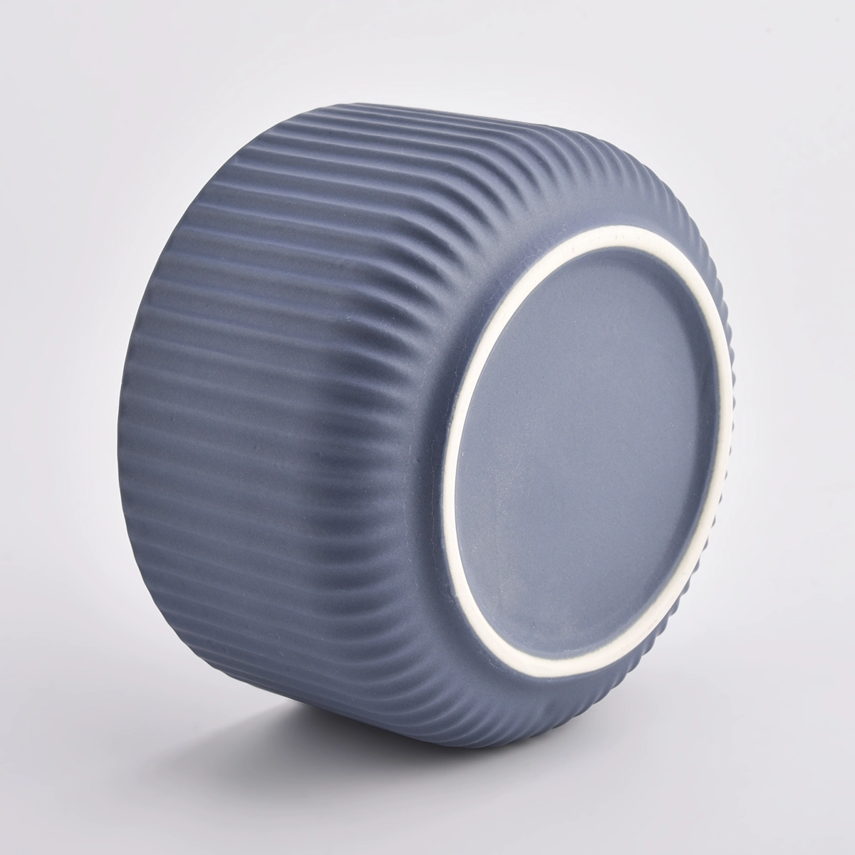 luxury blue stripe ceramic candle jars