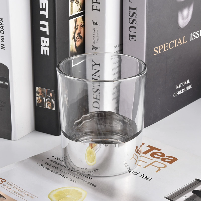 Sunny transparent scented luxury silver glass candle jars 8oz 10oz 11oz