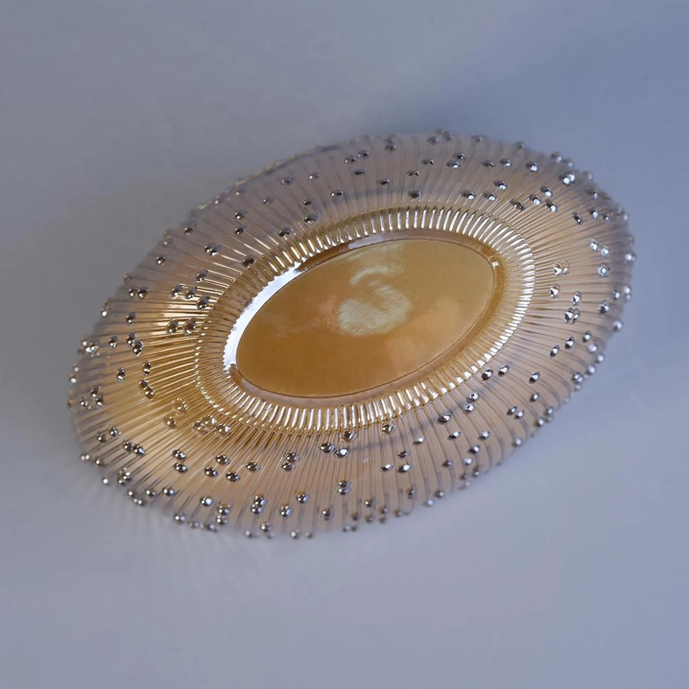 Sunny boat shape glass candle container with patent design